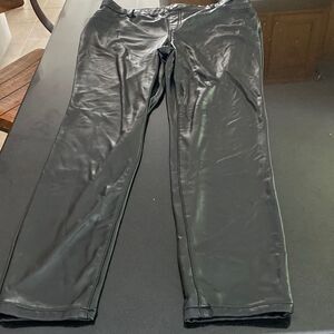 Wonderful black leather looking pants size extra large 16 to 18